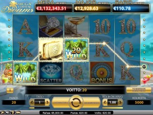 Mega Fortune Dreams- slotti, jossa usean miljoonan euron jackpot.